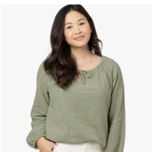 Kindred Bravely - Long Sleeve Nursing Blouse | Rosemary - Small